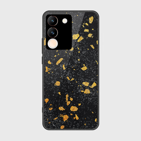 vivo V29e Cover- Black Marble Series - HQ Ultra Shine Premium Infinity Glass Soft Silicon Borders Case