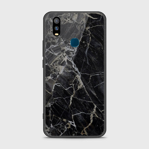 Vivo Y11 2019 Cover- Black Marble Series - HQ Ultra Shine Premium Infinity Glass Soft Silicon Borders Case