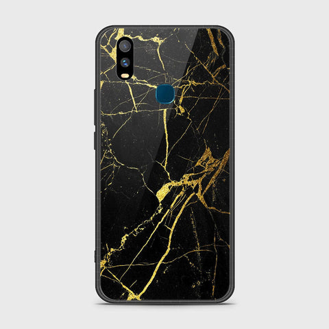 Vivo Y11 2019 Cover- Black Marble Series - HQ Ultra Shine Premium Infinity Glass Soft Silicon Borders Case