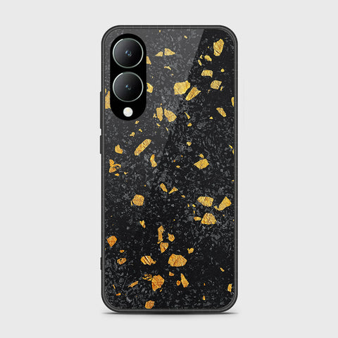 Vivo Y17s Cover- Black Marble Series - HQ Ultra Shine Premium Infinity Glass Soft Silicon Borders Case