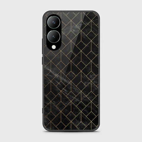 Vivo Y17s Cover- Black Marble Series - HQ Ultra Shine Premium Infinity Glass Soft Silicon Borders Case