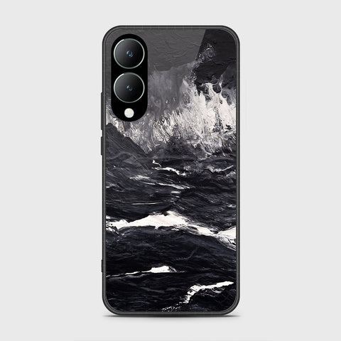 Vivo Y17s Cover- Black Marble Series - HQ Ultra Shine Premium Infinity Glass Soft Silicon Borders Case