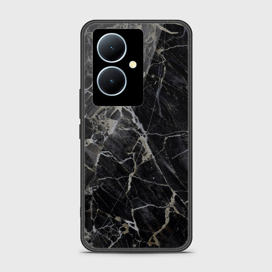 Vivo Y78 Plus 5G Cover- Black Marble Series - HQ Ultra Shine Premium Infinity Glass Soft Silicon Borders Case