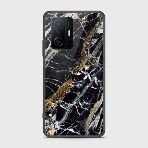 Xiaomi 11T Cover- Black Marble Series - HQ Ultra Shine Premium Infinity Glass Soft Silicon Borders Case