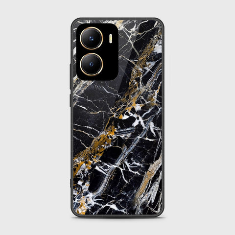 Vivo Y56 Cover- Black Marble Series - HQ Ultra Shine Premium Infinity Glass Soft Silicon Borders Case