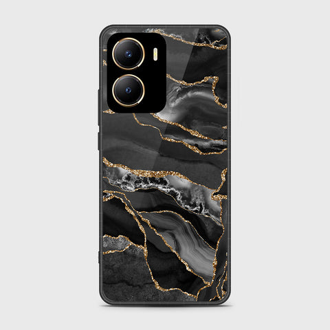 Vivo Y56 Cover- Black Marble Series - HQ Ultra Shine Premium Infinity Glass Soft Silicon Borders Case