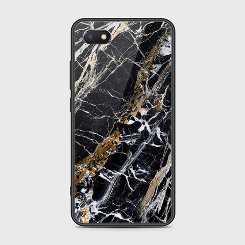 Huawei Y5 Prime 2018 / Y5 2018 / Honor 7S Cover - Black Marble Series - HQ Ultra Shine Premium Infinity Glass Soft Silicon Borders Case