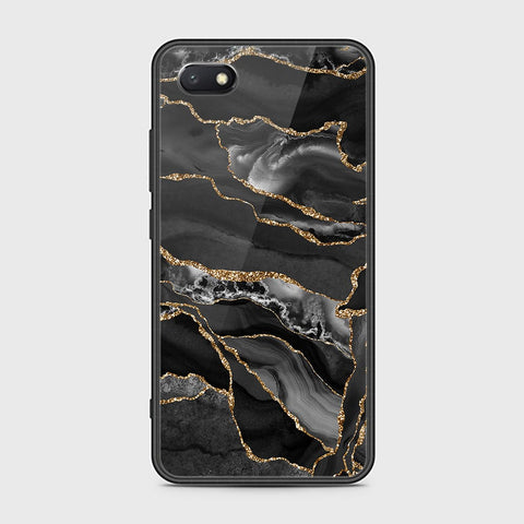 Huawei Y5 Prime 2018 / Y5 2018 / Honor 7S Cover - Black Marble Series - HQ Ultra Shine Premium Infinity Glass Soft Silicon Borders Case