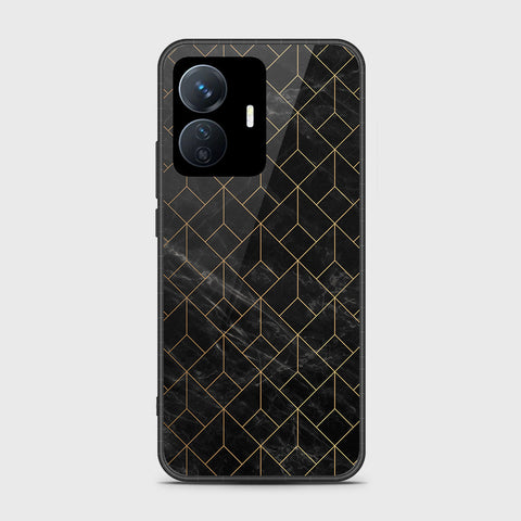 Vivo Y77e Cover- Black Marble Series - HQ Ultra Shine Premium Infinity Glass Soft Silicon Borders Case