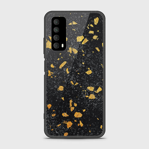 Huawei Psmart 2021 Cover- Black Marble Series - HQ Ultra Shine Premium Infinity Glass Soft Silicon Borders Case