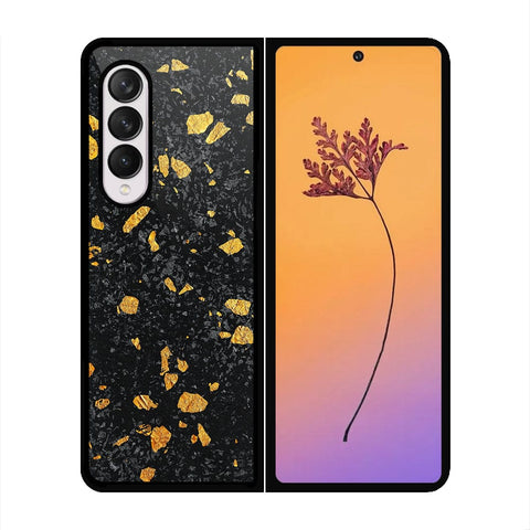 Samsung Galaxy Z Fold 4 5G Cover - Black Marble Series - HQ Premium Shine Durable Shatterproof Case - Soft Silicon Borders