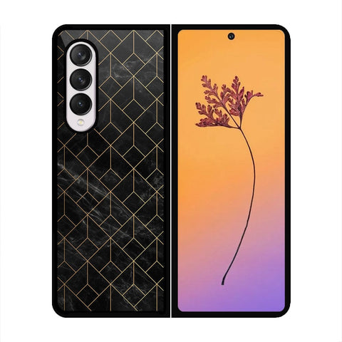 Samsung Galaxy Z Fold 4 5G Cover - Black Marble Series - HQ Premium Shine Durable Shatterproof Case - Soft Silicon Borders