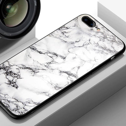 iPhone 8 Plus Cover - White Marble Series - HQ Ultra Shine Premium Infinity Glass Soft Silicon Borders Casee