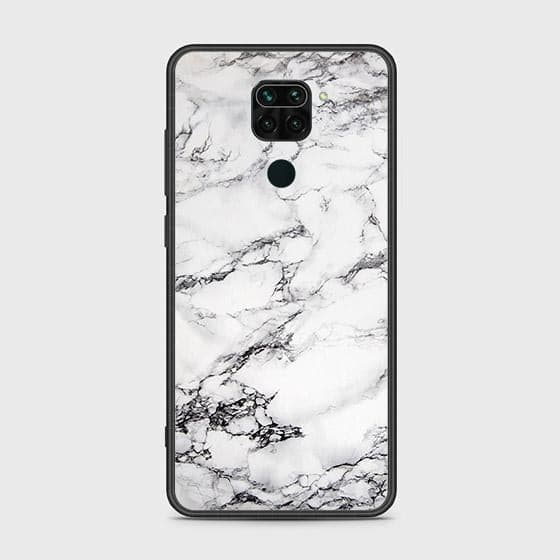 Xiaomi Redmi Note 9 Cover - White Marble Series - HQ Ultra Shine Premium Infinity Glass Soft Silicon Borders Case