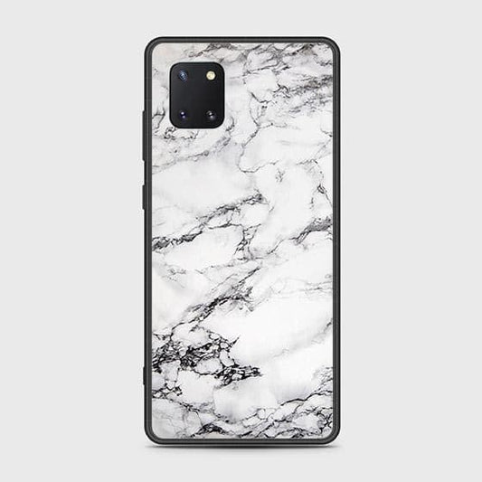 Samsung Galaxy Note 10 Lite Cover - White Marble Series - HQ Ultra Shine Premium Infinity Glass Soft Silicon Borders Case