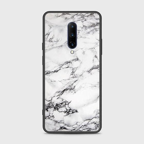 OnePlus 7 Pro Cover - White Marble Series - HQ Ultra Shine Premium Infinity Glass Soft Silicon Borders Case
