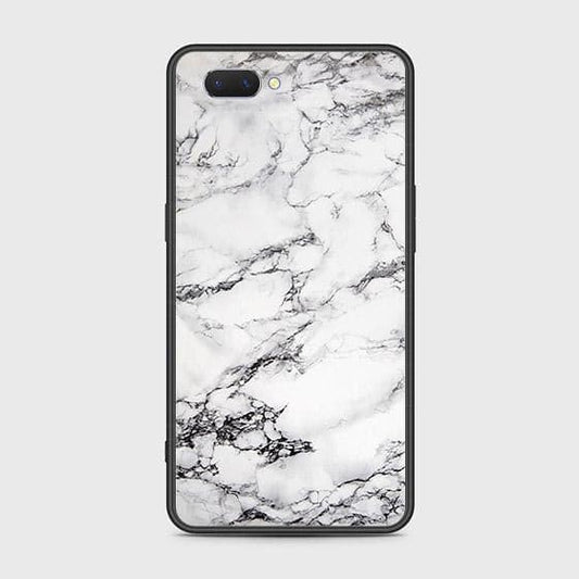 Oppo A3s Cover - White Marble Series - HQ Ultra Shine Premium Infinity Glass Soft Silicon Borders Case