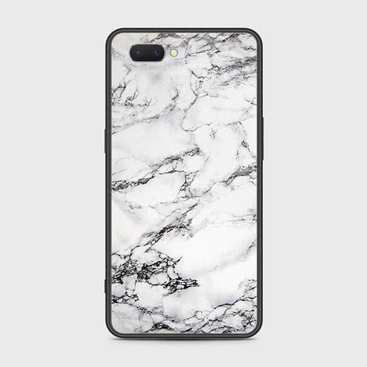 Realme C1 Cover - White Marble Series - HQ Ultra Shine Premium Infinity Glass Soft Silicon Borders Case