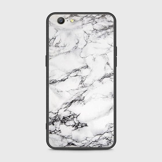 Oppo A39 Cover - White Marble Series - HQ Ultra Shine Premium Infinity Glass Soft Silicon Borders Case