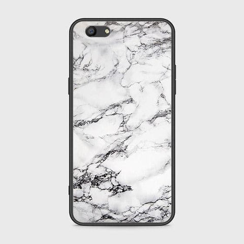 Oppo A77 Cover - White Marble Series - HQ Ultra Shine Premium Infinity Glass Soft Silicon Borders Case