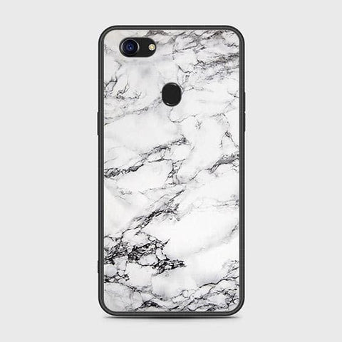 Oppo F5 Cover - White Marble Series - HQ Ultra Shine Premium Infinity Glass Soft Silicon Borders Case