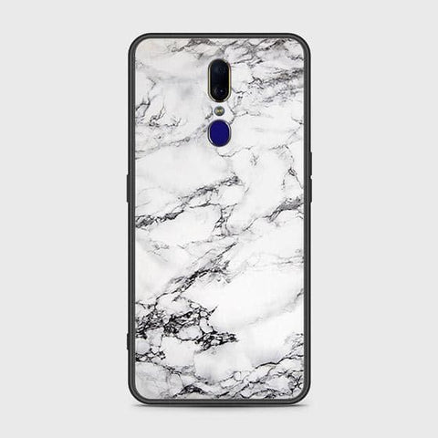 Oppo A9 Cover - White Marble Series - HQ Ultra Shine Premium Infinity Glass Soft Silicon Borders Case