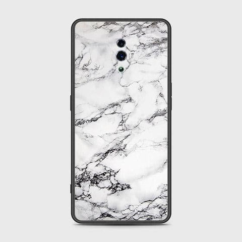 Oppo Reno Cover - White Marble Series - HQ Ultra Shine Premium Infinity Glass Soft Silicon Borders Case