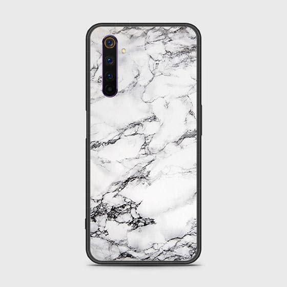 Realme 6 Pro Cover - White Marble Series - HQ Ultra Shine Premium Infinity Glass Soft Silicon Borders Case