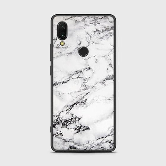 Xiaomi Redmi 7 Cover - White Marble Series - HQ Ultra Shine Premium Infinity Glass Soft Silicon Borders Case