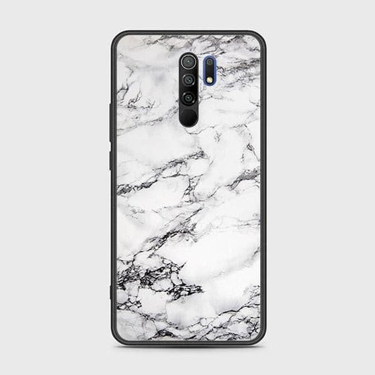 Xiaomi Poco M2 Cover - White Marble Series - HQ Ultra Shine Premium Infinity Glass Soft Silicon Borders Case