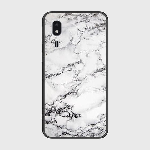 Samsung Galaxy A2 Core Cover - White Marble Series - HQ Ultra Shine Premium Infinity Glass Soft Silicon Borders Case