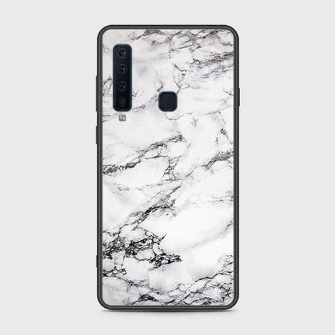 Samsung Galaxy A9 2018 Cover - White Marble Series - HQ Ultra Shine Premium Infinity Glass Soft Silicon Borders Case