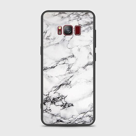 Samsung Galaxy S8 Plus Cover - White Marble Series - HQ Ultra Shine Premium Infinity Glass Soft Silicon Borders Case