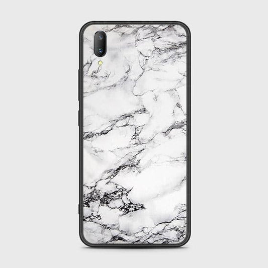 Vivo V11 Pro Cover - White Marble Series - HQ Ultra Shine Premium Infinity Glass Soft Silicon Borders Case