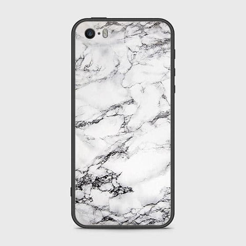 iPhone 5s Cover - White Marble Series - HQ Ultra Shine Premium Infinity Glass Soft Silicon Borders Case