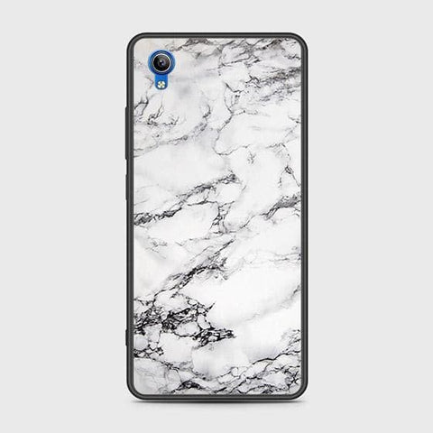 Vivo Y91C Cover - White Marble Series - HQ Ultra Shine Premium Infinity Glass Soft Silicon Borders Case