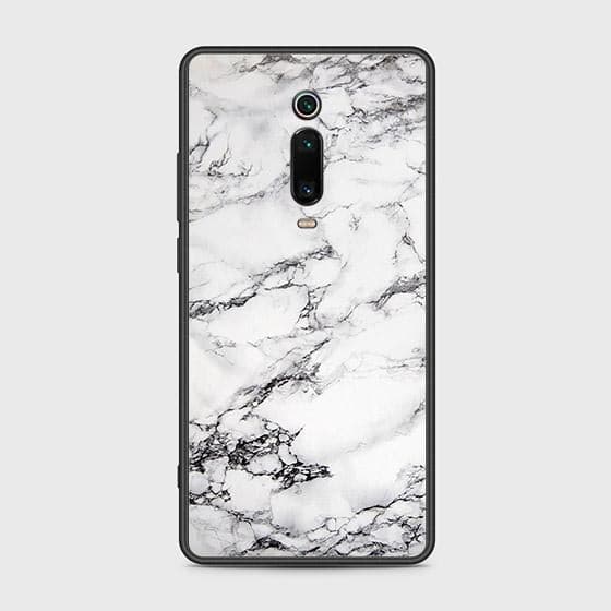 Xiaomi Mi 9T Cover - White Marble Series - HQ Ultra Shine Premium Infinity Glass Soft Silicon Borders Case
