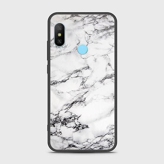 Xiaomi Redmi Note 6 Pro Cover - White Marble Series - HQ Ultra Shine Premium Infinity Glass Soft Silicon Borders Case