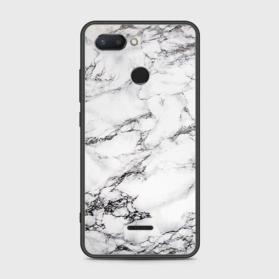 Xiaomi Redmi 6 Cover - White Marble Series - HQ Ultra Shine Premium Infinity Glass Soft Silicon Borders Case