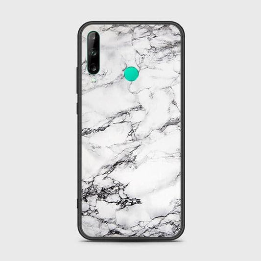 Huawei Y7P Cover - White Marble Series - HQ Ultra Shine Premium Infinity Glass Soft Silicon Borders Case