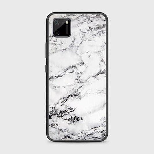 Realme C11 Cover - White Marble Series - HQ Ultra Shine Premium Infinity Glass Soft Silicon Borders Case