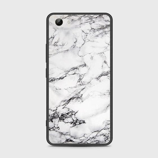 Vivo Y81 Cover - White Marble Series - HQ Ultra Shine Premium Infinity Glass Soft Silicon Borders Case