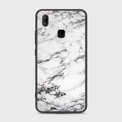 Vivo Y95 Cover - White Marble Series - HQ Ultra Shine Premium Infinity Glass Soft Silicon Borders Case