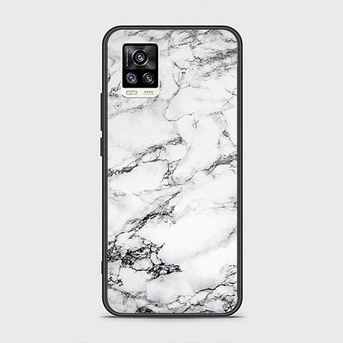 Vivo V20 Cover - White Marble Series - HQ Ultra Shine Premium Infinity Glass Soft Silicon Borders Case