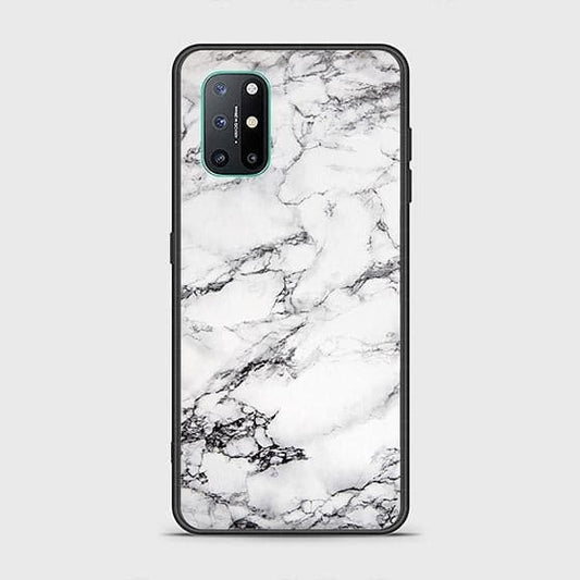 OnePlus 8T Cover - White Marble Series - HQ Ultra Shine Premium Infinity Glass Soft Silicon Borders Case