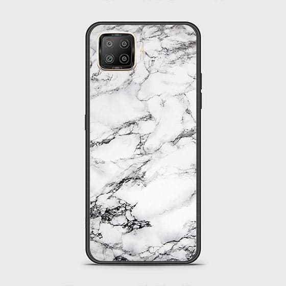 Oppo A73 Cover - White Marble Series - HQ Ultra Shine Premium Infinity Glass Soft Silicon Borders Case