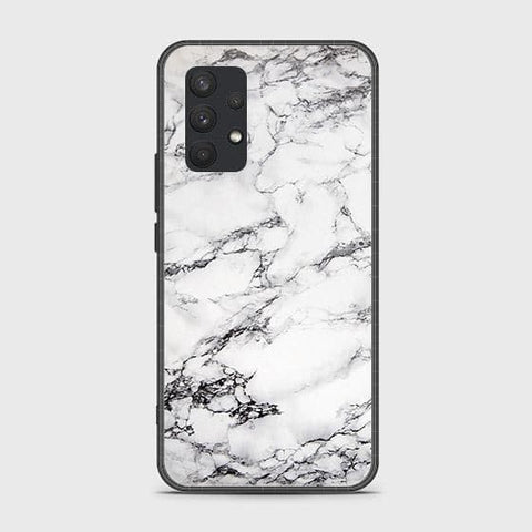 Samsung Galaxy A32 4G Cover - White Marble Series - HQ Ultra Shine Premium Infinity Glass Soft Silicon Borders Case