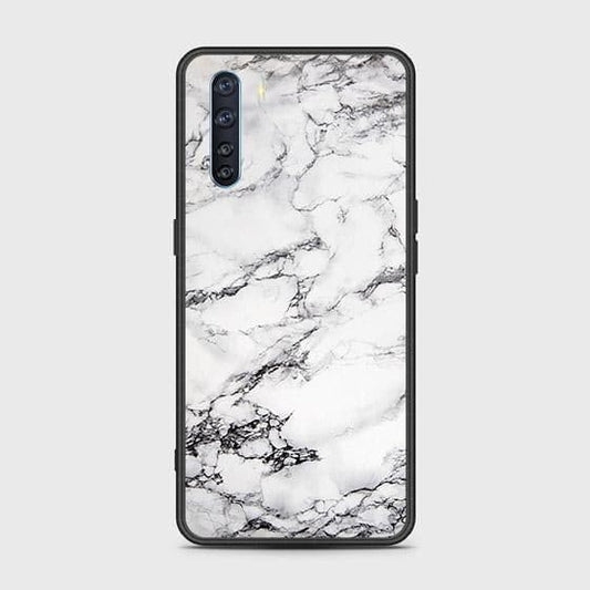 Oppo A91 Cover - White Marble Series - HQ Ultra Shine Premium Infinity Glass Soft Silicon Borders Case