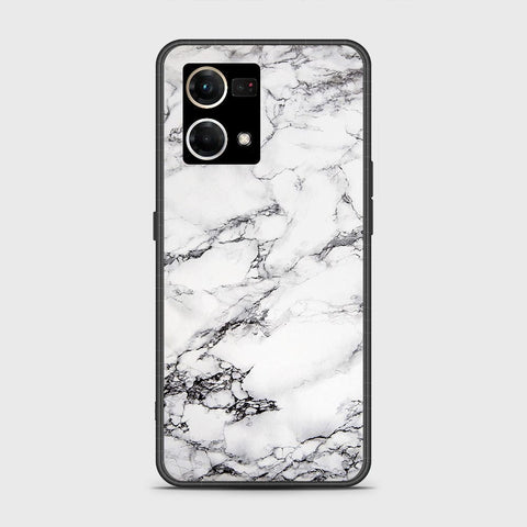 Oppo F21 Pro 4G Cover - White Marble Series - HQ Ultra Shine Premium Infinity Glass Soft Silicon Borders Case