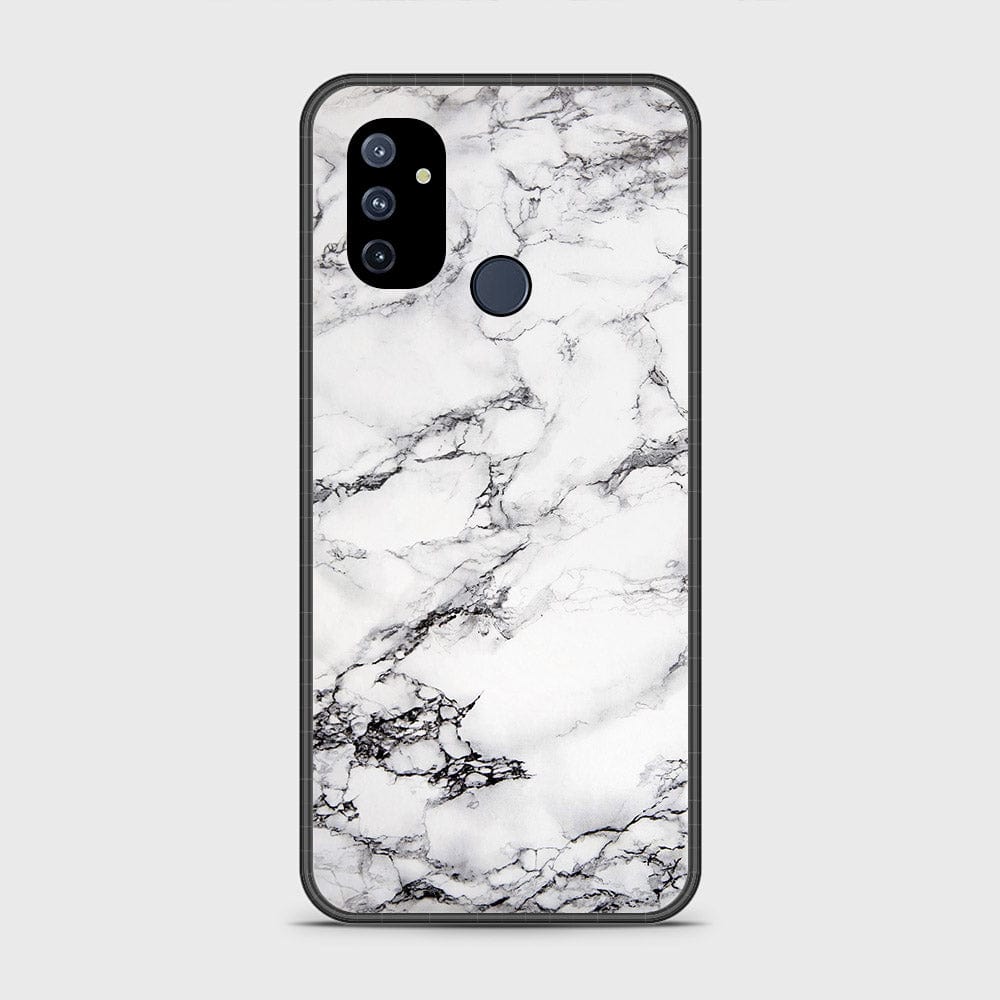 OnePlus Nord N100 Cover- White Marble Series - HQ Ultra Shine Premium Infinity Glass Soft Silicon Borders Case